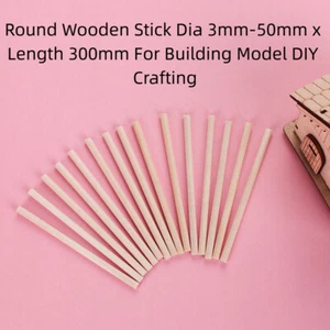 Round Wooden Stick Dia 3mm-50mm x Length 300mm For Building Model DIY Crafting - Picture 1 of 10