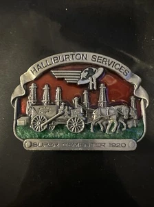 Super Cement 1920 Halliburton Services belt buckle 1982 General Graphics - Picture 1 of 5