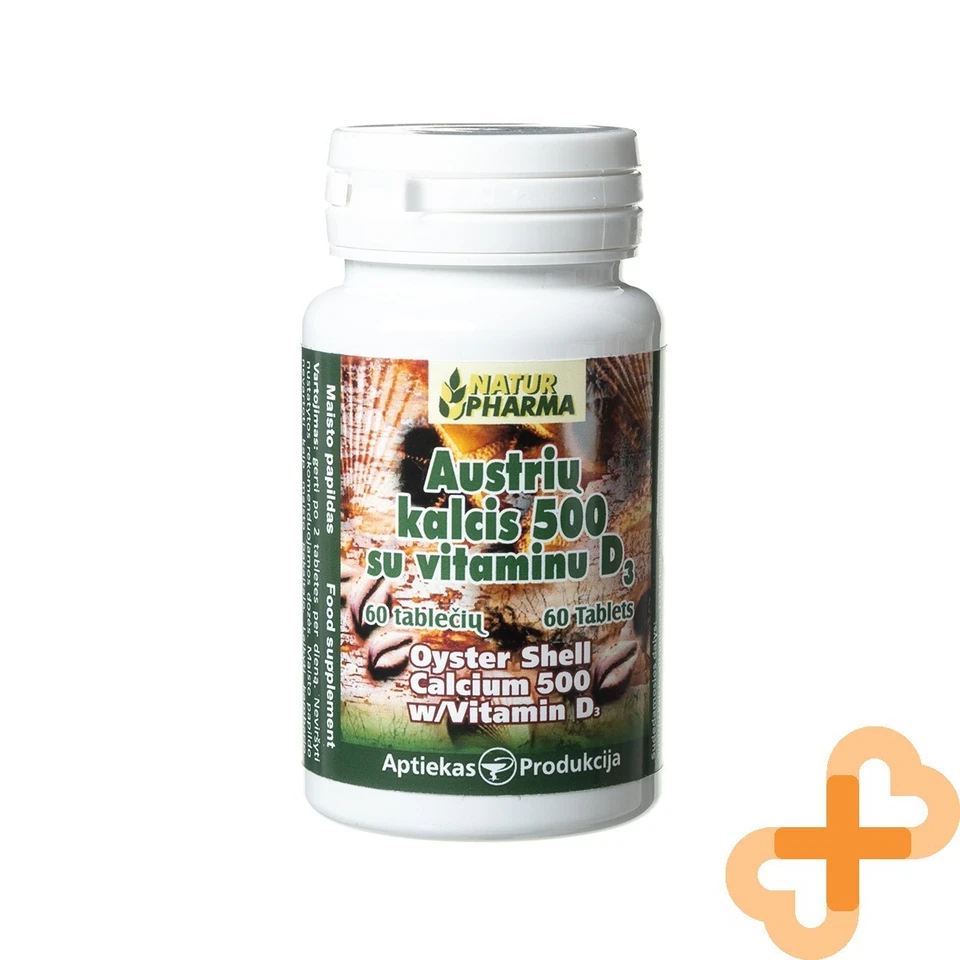 APTIEKAS PRODUKCIJA Oyster Shell Calcium 500 mg with Vitamin D3 60 Tablets