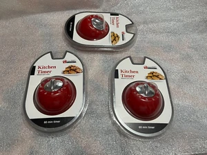Lot Of 3 60 Minute Kitchen Timer by Culinary Elements (Red) - Picture 1 of 3