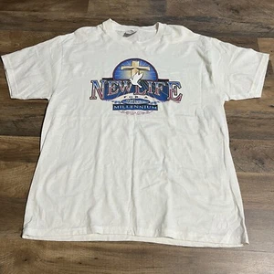 VTG New Life For A New Millennium Religious Jesus 90s T Shirt Mens L Large Tee - Picture 1 of 11