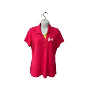 Under Armor rosa/limettengrünes Poloshirt Damen Gr. Large - Bild 1 von 6