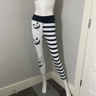 NWOT white snd black Halloween jack o lantern leggings size S - Image 1 of 4