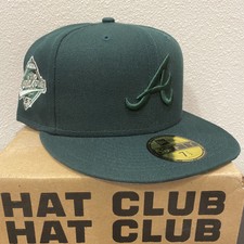 HAT CLUB [7 1/2] Manolo Atlanta Braves 1996 World Series Patch - Green - *NEW*
