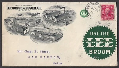 BOSTON, MA ~ LEE BROOM & DUSTER Co. ~ Illustrated Advertising Cover 1906 - Image 1 of 2