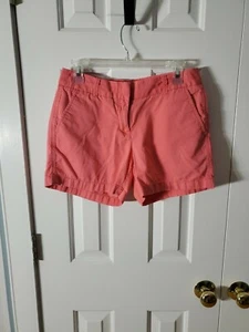 J. Crew Broken In Chino 100% Cotton Shorts Size 4 Orange Pockets - Picture 1 of 10
