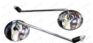Fit For Vespa Round Side Rear View Mirrors Long Stem Brackets PX Lusso Elestart - Foto 1 di 5