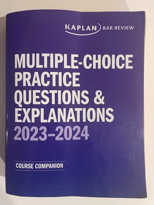 2023 - 2024 Kaplan Bar MBE Multiple Choice Practice Questions & Explanations - Image 1 of 2
