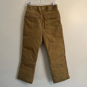 Pantalón Impermeable WOOLRICH Vintage Años 70 Acolchado Plumón Pato Nylon Lona, Bronceado-Talla S - Imagen 1 de 10