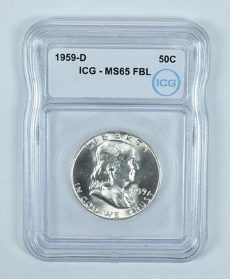 1959-D Franklin Half Dollar MS65 FBL ICG *9990 - Image 1 of 4