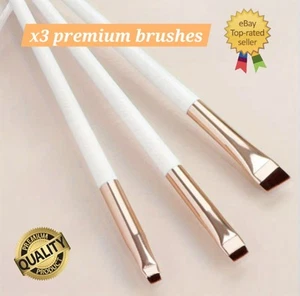 3 Piece Make up Brush Set Buffer Powder Contour Eyeshadow Blending Eyeliner UK - Picture 1 of 10