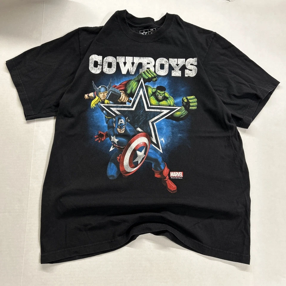 Dallas Cowboys Apparel Hombre XL CAMISETA NEGRA Marvel 2011 Y2K NFL Desteñida Foto 1 de 4