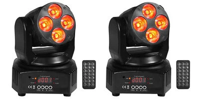 2 Rockville RockOn-7 40w RGBW Moving Head Wash DMX Stage Club Light+Remote - Image 1 of 4