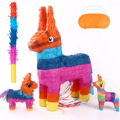 21" 3 Pack Pinatas Large Mexican Donkey Pinata For Cinco de Mayo For Birthday  - Image 1 of 4