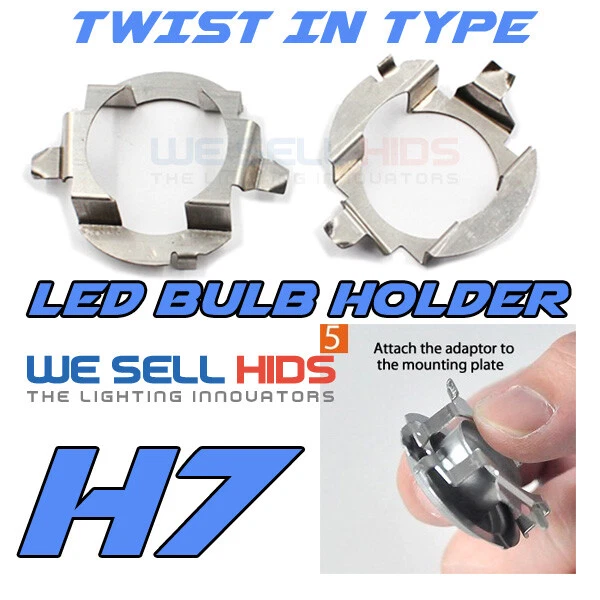 2x H7 LED Headlight Bulb Adapter Holder Audi BMW Mercedes Skoda VW Vauxhall B15 - Image 1 of 1