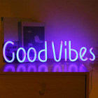 POHOVE Good Vibes Neon Signs,19.6X4.9'' LED Good Vibes Neon Night Lights,LED Art