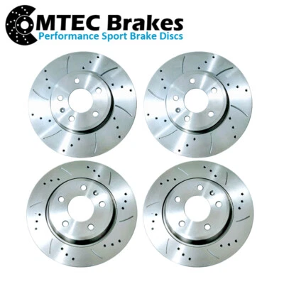 Audi 8F A5 Delantero Trasero Perforados Groove Freno Discos 1.8-3.2 07-17 314mm - Imagen 1 de 4