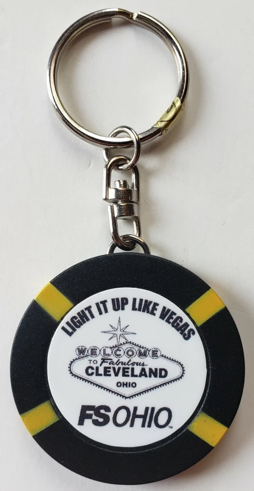 Fox Sports Огайо зажечь его как Вегас покер фишка брелок кольцо для ключей CLEVELAND - Изображение 1 из 4
