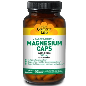 Country Life, Target-Mins, Magnesium Caps with Silica, 300 mg, 120 Vegan Capsule - Picture 1 of 2