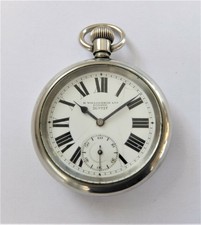 1920'S SCREW CASED BIG CHUNKY H WILLIAMSON MILITARY POCKET WATCH WORKING