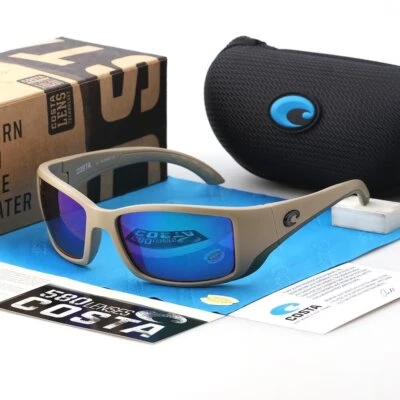 Costa Del Mar BLACKFIN Khaki Frame Green Mirror Polarized 580P Sunglasses - Image 1 of 4