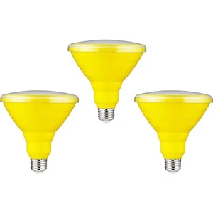 3Pack PAR38 Yellow LED Bug Light Bulb, 15W, E26 Flood Light Bulb - Picture 1 of 1