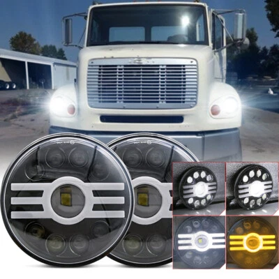 Faros LED proyectores redondos de 7 pulgadas haz alto/bajo para camión Freightliner FL112 Foto 1 de 4
