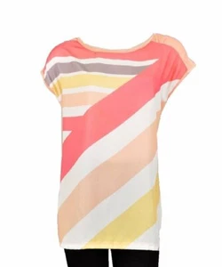 Ladies Peach Multi Striped Sleeveless Womens Summer Top Blouse.Sizes16 - Picture 1 of 2
