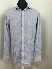 DUFFER of ST GEORGE MENS LONG SLEEVE PINSTRIPE COTTON SHIRT SIZE LARGE