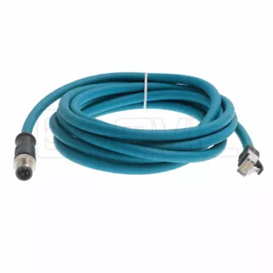 Industriemaschine M12 4 Pin D-Code RJ45 Ethernet Computer Steuerung Stromkabel - Bild 1 von 4