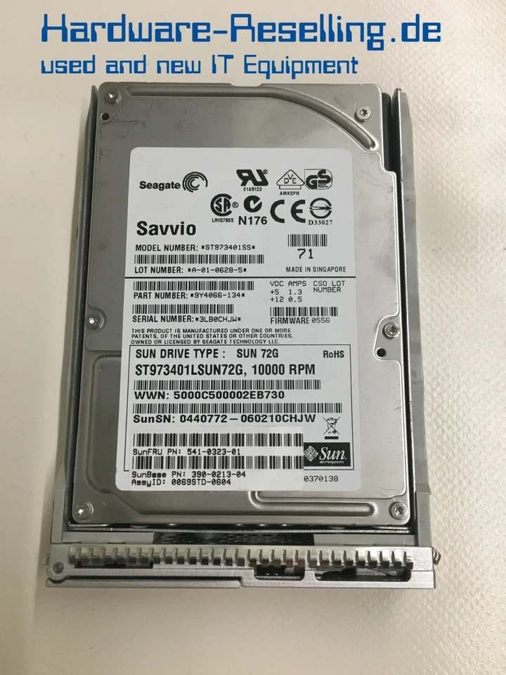 SUN Seagate Savvio ST973401SS 10K RPM 73GB 8MB 2,5 SAS 3.0Gbps 541-0323-01 - Bild 1 von 1
