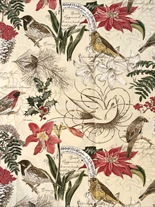 *RARO* Pottery Barn ~WINTER BIRD~ Copripiumino King Bacche Amaryllis - Foto 1 di 10