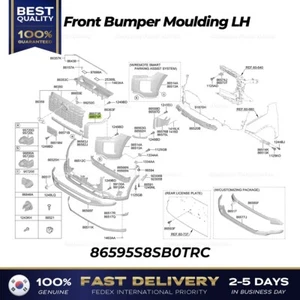 ⭐Genuine⭐ Front Bumper Moulding LH 86595S8SB0TRC for Hyundai Palisade - Picture 1 of 1