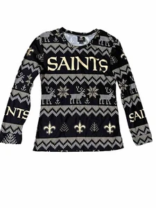 New Orleans Saints Women’s Sweater Christmas NFL Reindeer Sweatshirt Size S - Picture 1 of 11