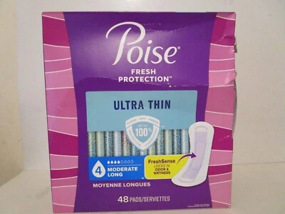 Almohadillas para incontinencia ultrafinas Poise para mujer 4 gotas absorción moderada 48 quilates Foto 1 de 4