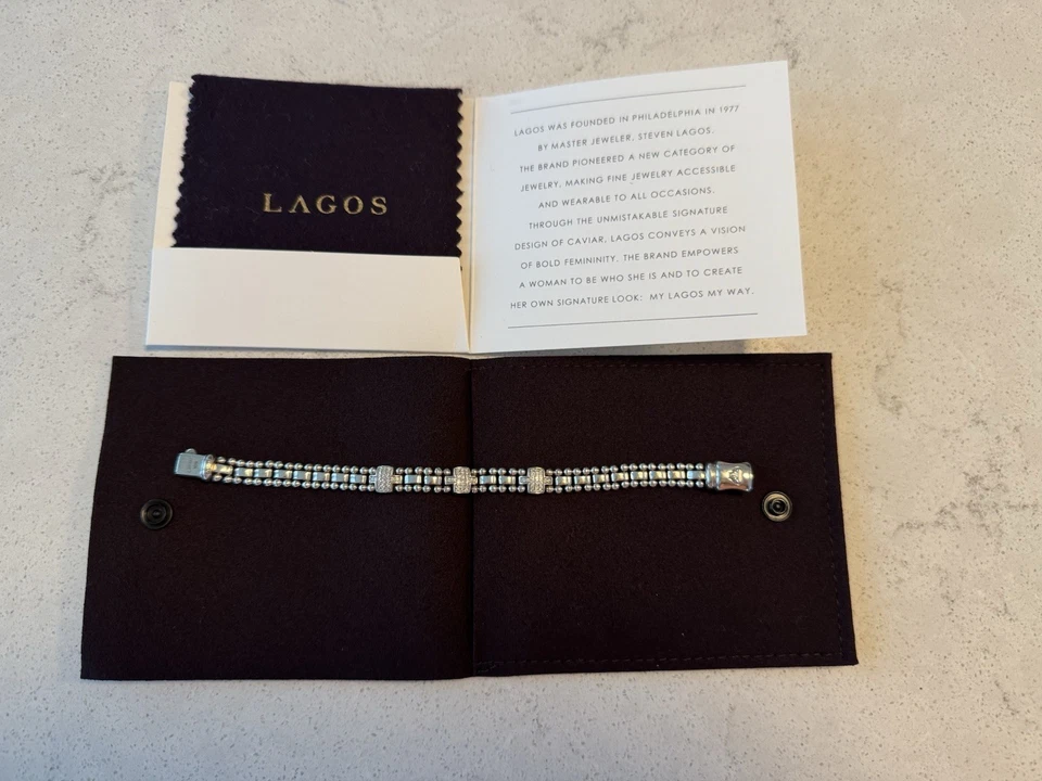 Лагос три станции бриллиант ссылка браслет маленький - Изображение 1 из 1