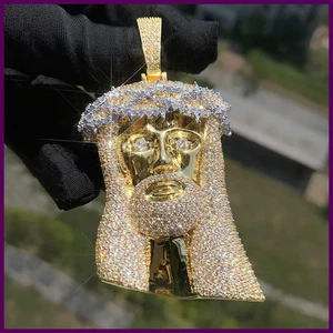 Hip Hop 5A+ CZ Stein gepflastert Bling Ice Out Dorn Rebe JESUS STÜCK Anhänger - Bild 1 von 28