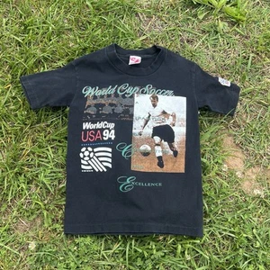 Vintage 90s FIFA World Cup 1994 USA Single Stitch T Shirt Youth Size- Medium - Picture 1 of 8