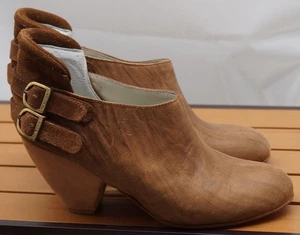 Carla Danelli Booties braun Leder Knöchelschnalle Holzabsatz Größe 40 - Bild 1 von 10