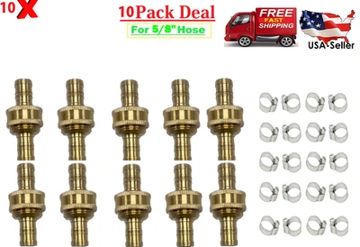 Kit de reparación de extremo reparador de latón de jardín de 5/8" conector de manguera macho hembra (paquete de 10 Foto 1 de 4