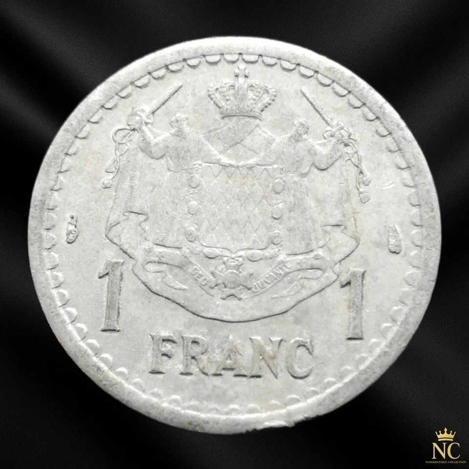 Monaco – 1943 – 1 franc - Louis II aluminium (N0262) - Photo 1/3