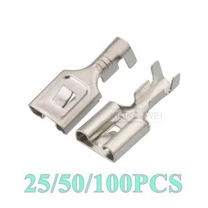 7.8mm Electrical Wiring Spade Tinning Crimp Female Socket Pin Terminals Contact - Picture 1 of 2