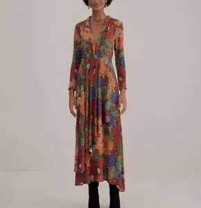 Farm Rio Maxikleid genäht Blumen schwarz Größe Medium - Bild 1 von 7