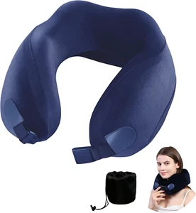 Neck Pillow for Airplane Travel Memory Foam - 360° Support for Long Flights & Ca - Picture 1 of 12