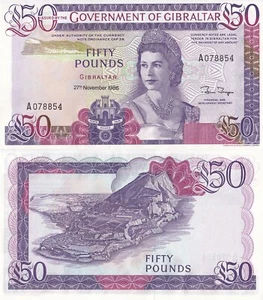 Gibraltar 50 Pounds 1986 P 24 UNC - Picture 1 of 1