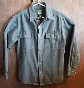 Gander Mountain Guide Series Chamois Heavy Flannel Cotton Shirt Mens Small Gray - Picture 1 of 5