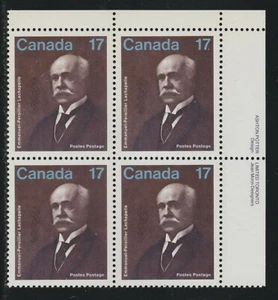1980 Canada SC# 877 UR - E - P Lachapelle - Plate Block M-NH Lot # 2992 - Picture 1 of 1