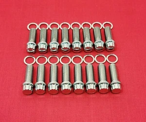 ARP GRADE 8 POLISHED STAINLESS STEEL 12 POINT HEADER (16) BOLTS KIT SET 3/8 - Bild 1 von 2