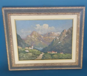 800 OLIO SU TAVOLA PAESAGGIO MONTANO LAGO COMO MAGGIORE GARDA ISEO ? - Foto 1 di 16