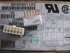 1x 0039301122 CONN HEADER 12POS 4.2MM R/A GOLD - Picture 1 of 1